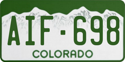 CO license plate AIF698