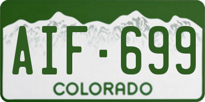 CO license plate AIF699