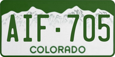 CO license plate AIF705