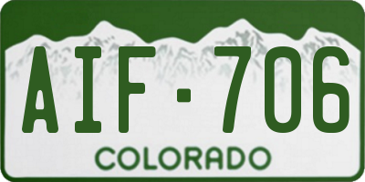 CO license plate AIF706