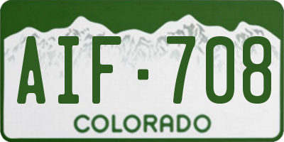 CO license plate AIF708