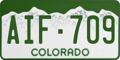 CO license plate AIF709