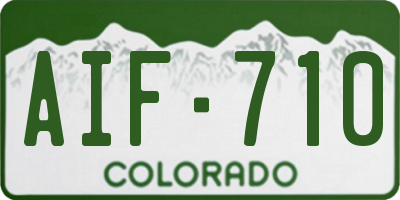 CO license plate AIF710