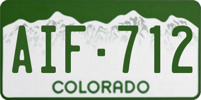 CO license plate AIF712