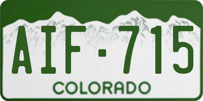 CO license plate AIF715