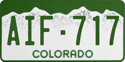 CO license plate AIF717