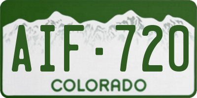CO license plate AIF720