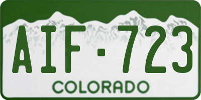 CO license plate AIF723