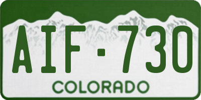 CO license plate AIF730