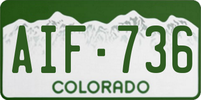 CO license plate AIF736