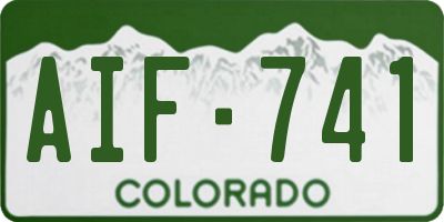 CO license plate AIF741