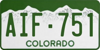 CO license plate AIF751