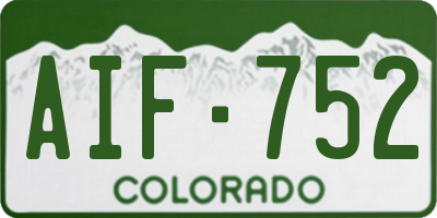 CO license plate AIF752