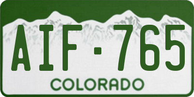CO license plate AIF765
