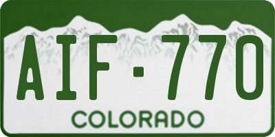 CO license plate AIF770