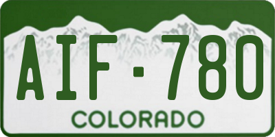CO license plate AIF780