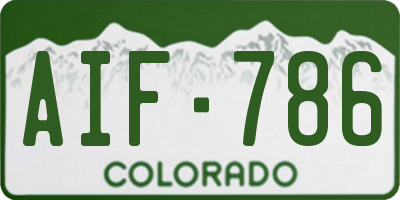 CO license plate AIF786