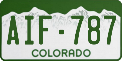 CO license plate AIF787