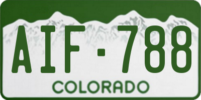 CO license plate AIF788
