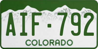 CO license plate AIF792