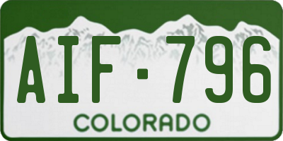 CO license plate AIF796