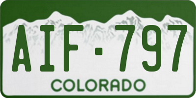 CO license plate AIF797