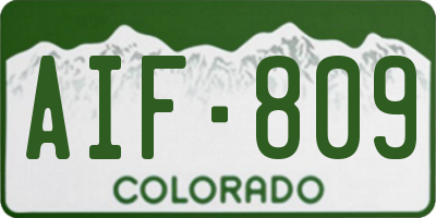 CO license plate AIF809