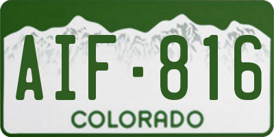 CO license plate AIF816
