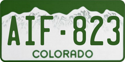 CO license plate AIF823