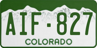 CO license plate AIF827