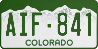CO license plate AIF841