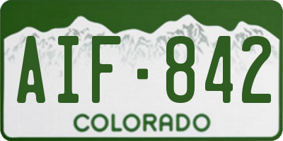 CO license plate AIF842