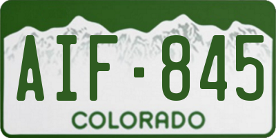 CO license plate AIF845