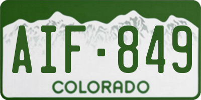 CO license plate AIF849