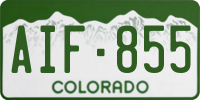 CO license plate AIF855