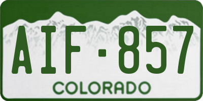 CO license plate AIF857