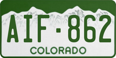 CO license plate AIF862