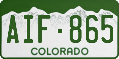 CO license plate AIF865