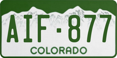 CO license plate AIF877
