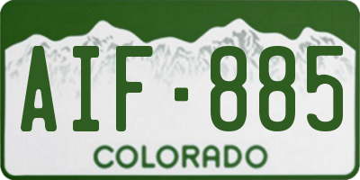 CO license plate AIF885