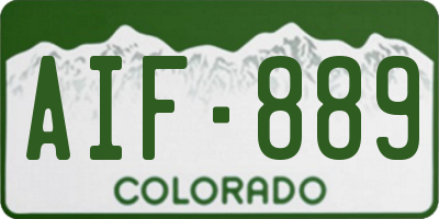 CO license plate AIF889