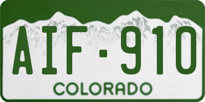 CO license plate AIF910