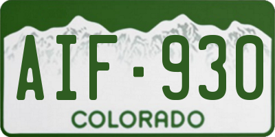 CO license plate AIF930