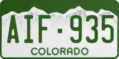 CO license plate AIF935