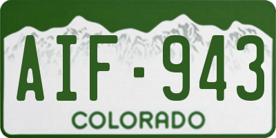 CO license plate AIF943