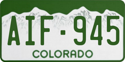 CO license plate AIF945