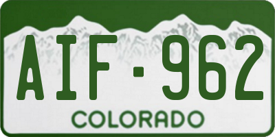 CO license plate AIF962