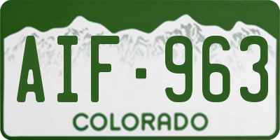 CO license plate AIF963