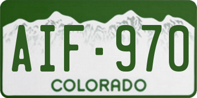 CO license plate AIF970