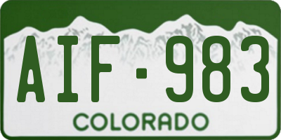 CO license plate AIF983